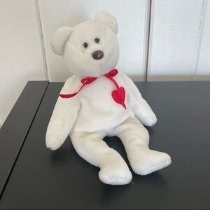 $10 SALE Ty Love Heart White Bear Beanie Baby 1993